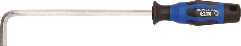 Ключ CYCLUS TOOLS шестигранный 8x130 мм с пластиковой рукояткой, для установки боковых подножек