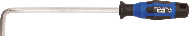 Ключ CYCLUS TOOLS шестигранный 6 мм с пластиковой рукояткой, 110 мм