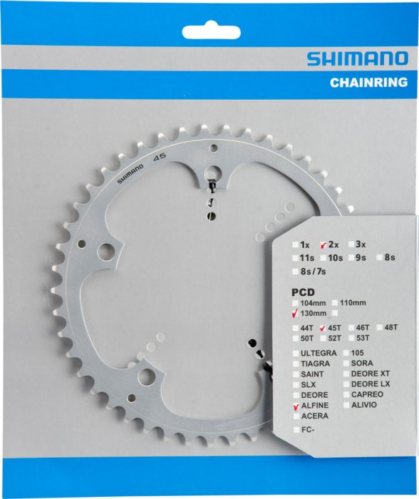 Звезда передняя для Shimano FC-S501 (серебристый, 45)