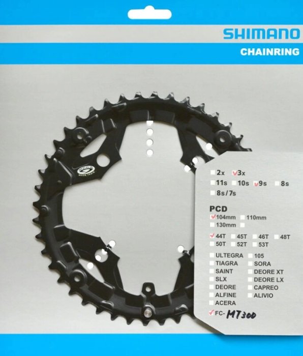 Звезда передняя для Shimano FC-MT300 (черный, 44)