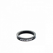 Кольцо дистанционное Accent 1-1/8, 5мм, карбон, черное